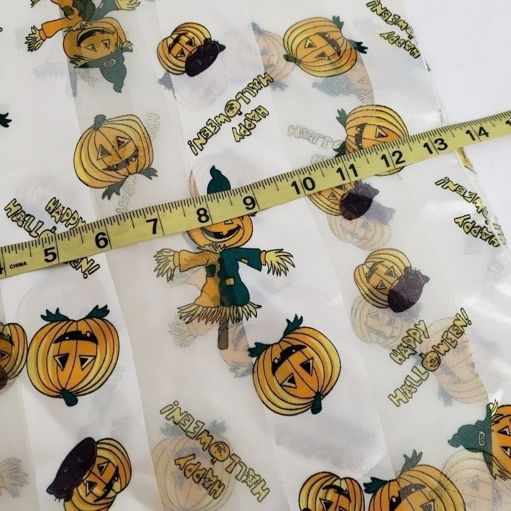 HALLOWEEN Jack o Lantern Scarf cream with orange and green 60